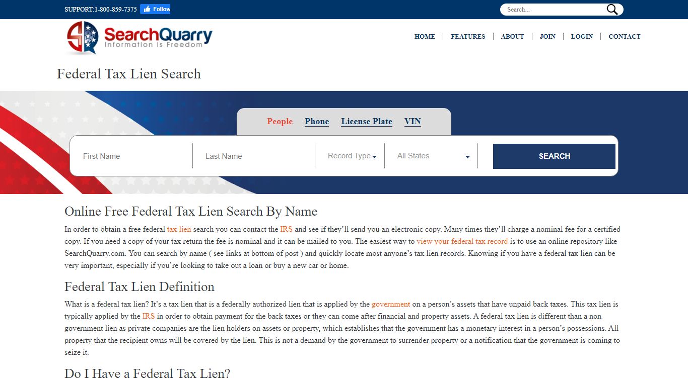 Free Federal Tax Lien Search - SearchQuarry.com